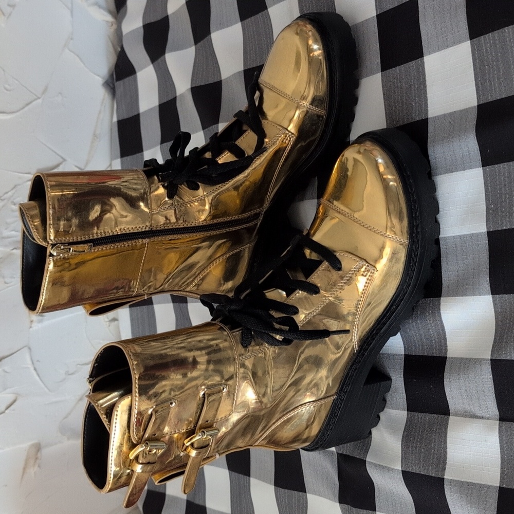 DKNY Gold highrise Boots size 10